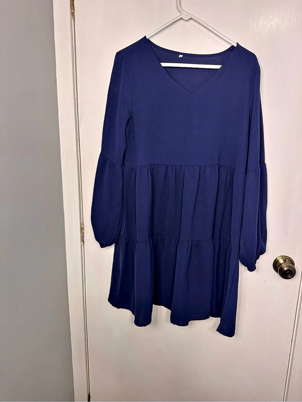 Women's Tiered Mini Dress in Blue Size Medium